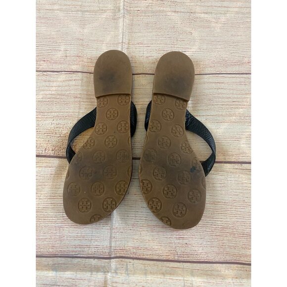 Tory burch Women's Brown Leather Flip Flop Sandals - 7M - Picture 9 of 11